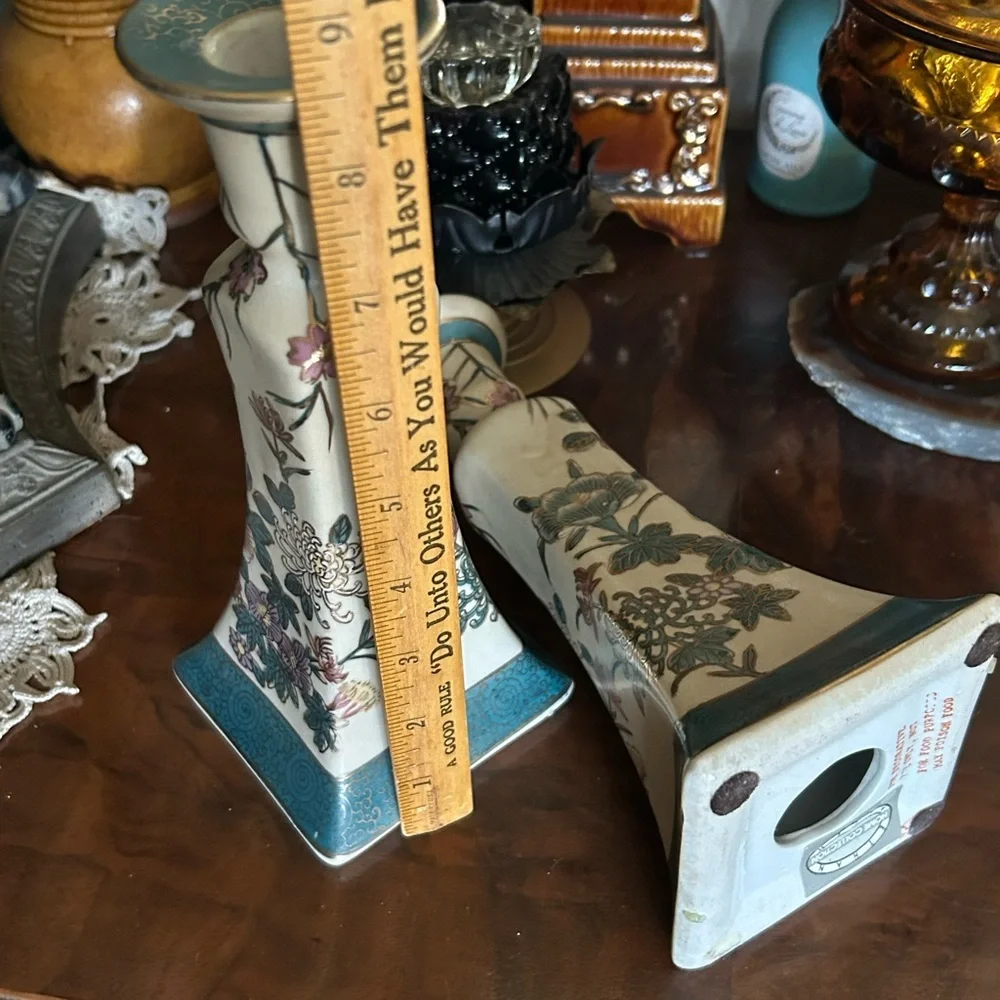 Vintage Chinoiserie Candlesticks